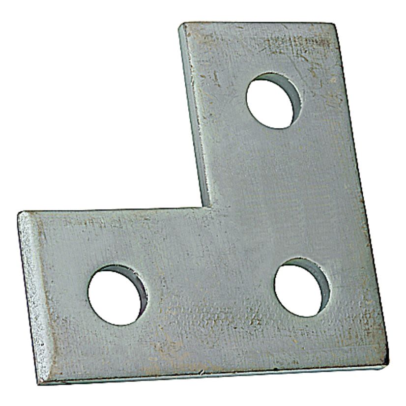Superstrut AB219EG 200 Corner Flat Plate Fitting, 3 Holes, 3-1/2 in L x 1-5/8 in W x 1/4 in THK, Steel